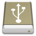 Lightbrown External Drive USB icon